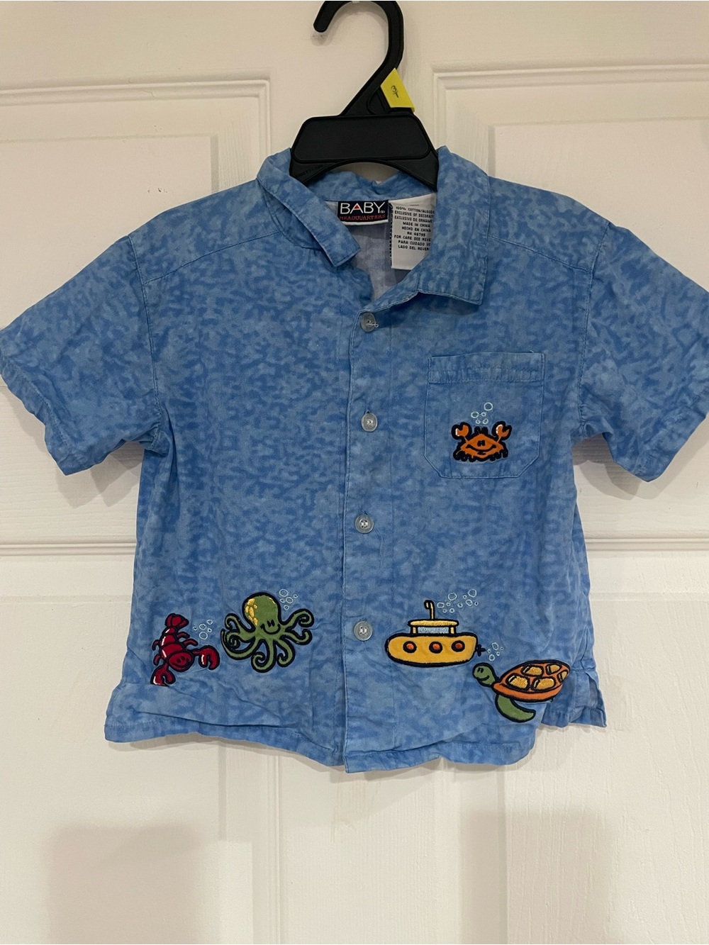 Baby Headquarters Blue Ocean Embroidered Button-Down Shirt 24 months